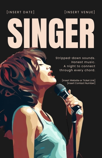 Free Blank Acoustic Concert Poster Template to Edit Online