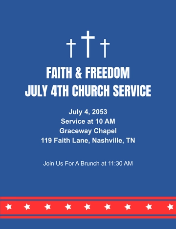 Free 4th of July Church Flyer Template to Edit Online