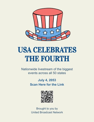 Free Simple USA 4th of July Flyer Template to Edit Online