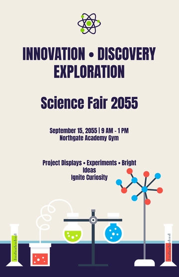 Free Science Fair Backdrop Poster Template to Edit Online