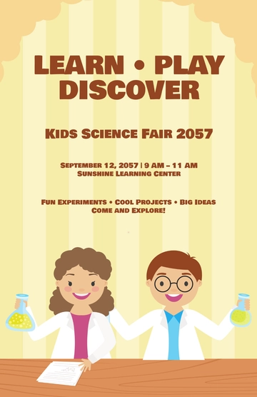 Free Kids Science Fair Printable Poster Template to Edit Online
