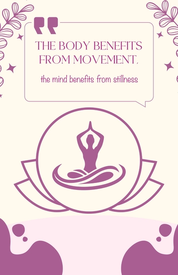 Free Purple Yoga Quotes Poster Template to Edit Online