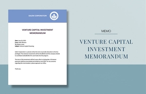 Venture Capital Investment Memo Template