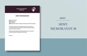 Sample Blank Army Memo Template