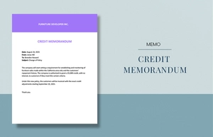Blank Credit Memo Template