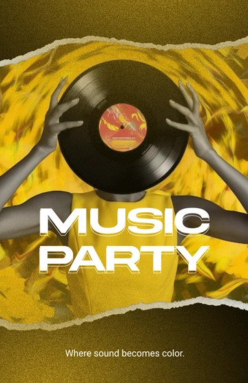 Free Blank Music Art Poster Template to Edit Online