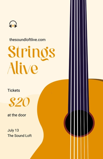 Free Guitar Music Poster Template to Edit Online