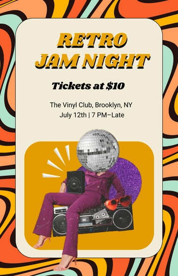 Free Retro Music Poster Template to Edit Online