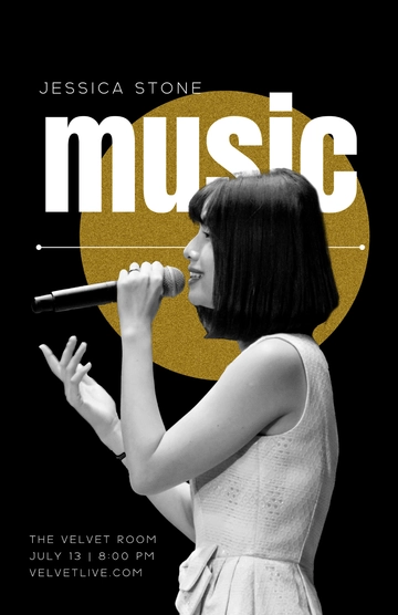 Free Solo Singer Music Poster Template to Edit Online