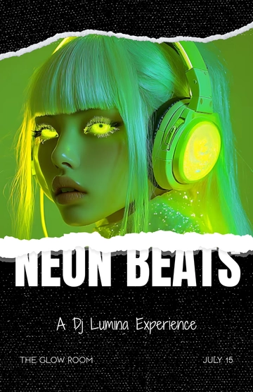 Neon Music Poster Template