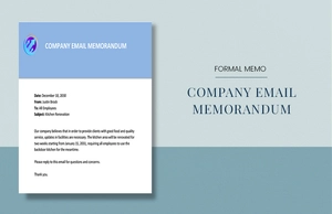 Formal Email Memo Template