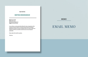 Sample Email Memo Template