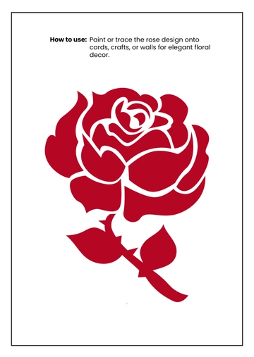 Free Red Rose Stencil Template to Edit Online