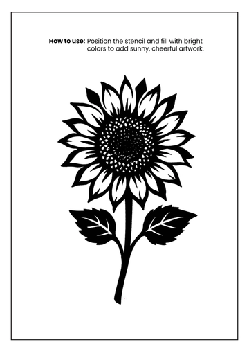 Free Sunflower Stencil Template to Edit Online