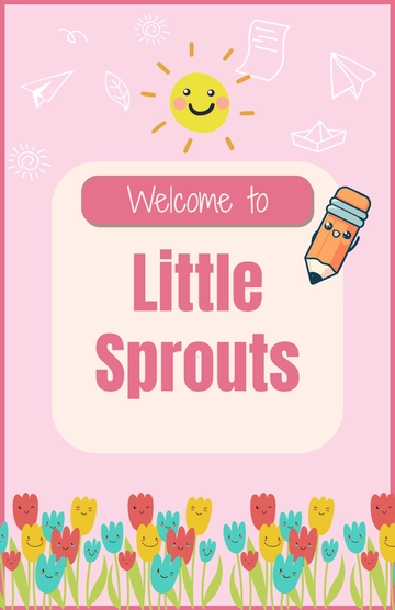 Free Pink Daycare Classroom Welcome Poster Template to Edit Online