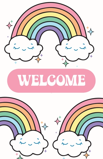 Free Rainbow Classroom Welcome Poster Template to Edit Online