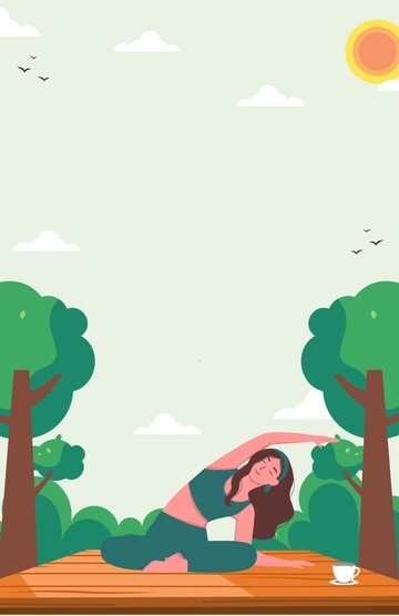 Free Nature Background Yoga Poster Template to Edit Online