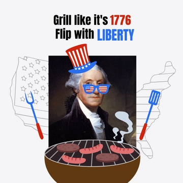 Free Creative 4th of July BBQ Meme Template to Edit Online