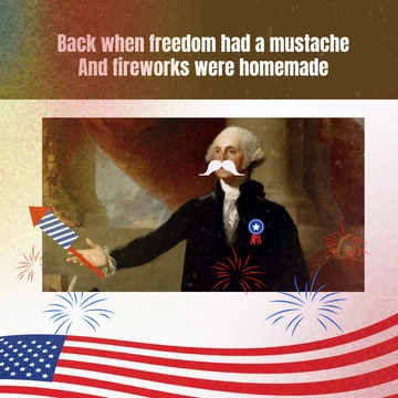 Free Vintage 4th of July Meme Template to Edit Online