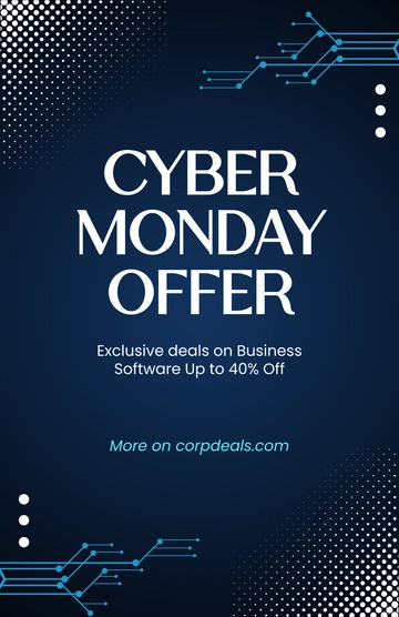 Free Professional Corporate Cyber Monday Poster Template to Edit Online
