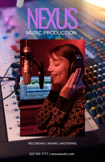 Free Music Production Poster Template to Edit Online
