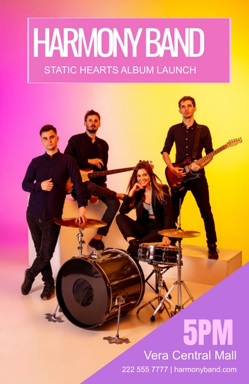 Free Music Band Poster Template to Edit Online