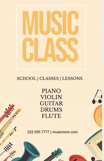 Free Music Classroom Poster Template to Edit Online