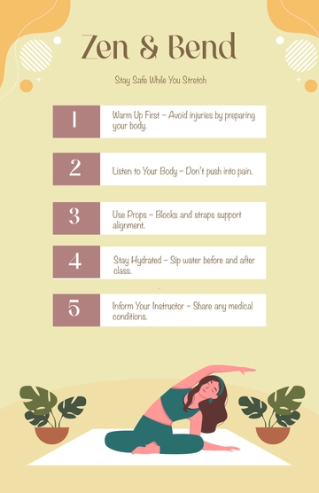 Free Aesthetic Yoga Safety Tips Poster Template to Edit Online