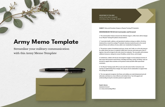 Army Memo Template