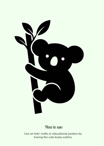 Free Koala Stencil Template to Edit Online
