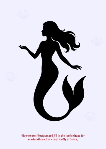 Free Mermaid Stencil Template to Edit Online