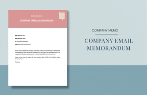 Company Email Memo Template