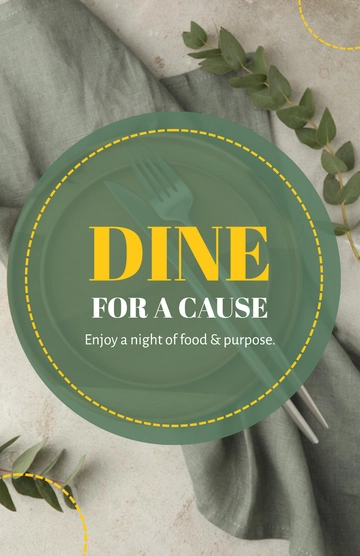 Free Simple Fundraising Dinner Poster Template to Edit Online