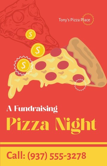Free Aesthetic Fundraising Pizza Poster Template to Edit Online