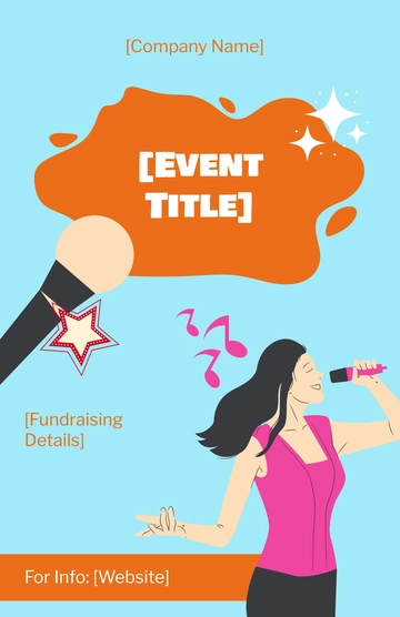 Free Blank Fundraising Karaoke Poster Template to Edit Online