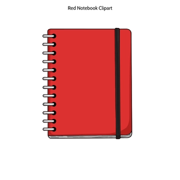 Free Red Notebook Clipart to Edit Online