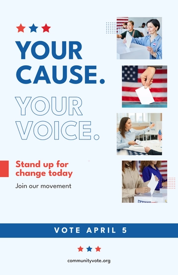 Free Simple Campaign Photo Poster Template to Edit Online