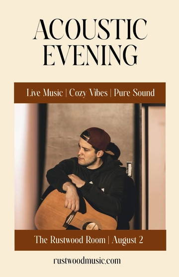 Free Professional Acoustic Music Poster Template to Edit Online