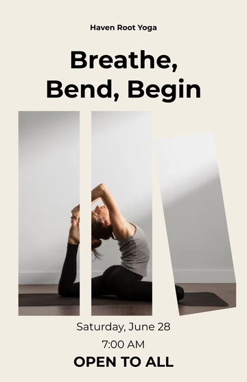 Free Yoga for Beginners Poster Template to Edit Online
