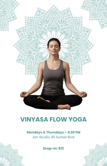 Free Vinyasa Flow Yoga Poster Template to Edit Online