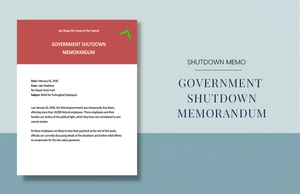 Government Shutdown Memo Template