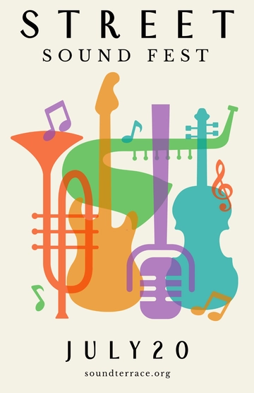 Free Colorful Street Music Poster to Edit Online