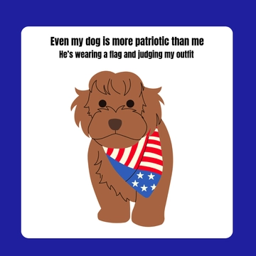 Free 4th of July Animal Meme Template to Edit Online