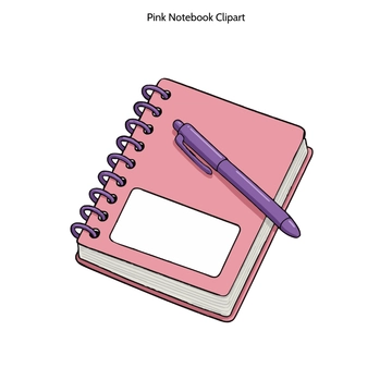 Free Pink Notebook Clipart to Edit Online