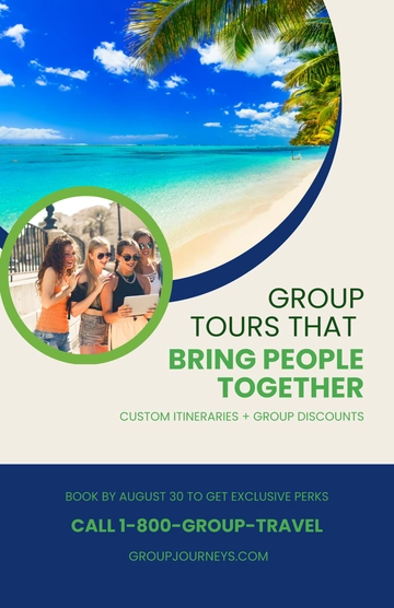 Free Group Tour Travel Editable Poster Template to Edit Online