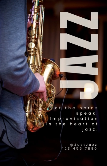 Free Jazz Music Poster Template to Edit Online