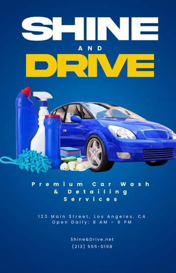Free Car Wash Detailing Service Poster Template to Edit Online