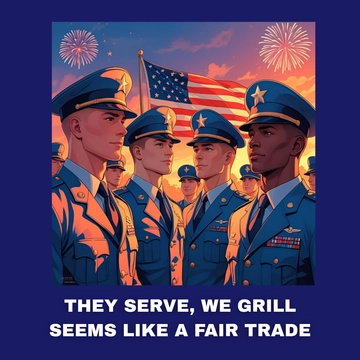 Free Simple 4th of July Military Meme Template to Edit Online