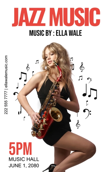 Free Music Notes Poster Template to Edit Online
