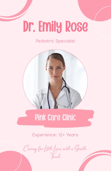 Free Pink Medical Profile Poster Template to Edit Online